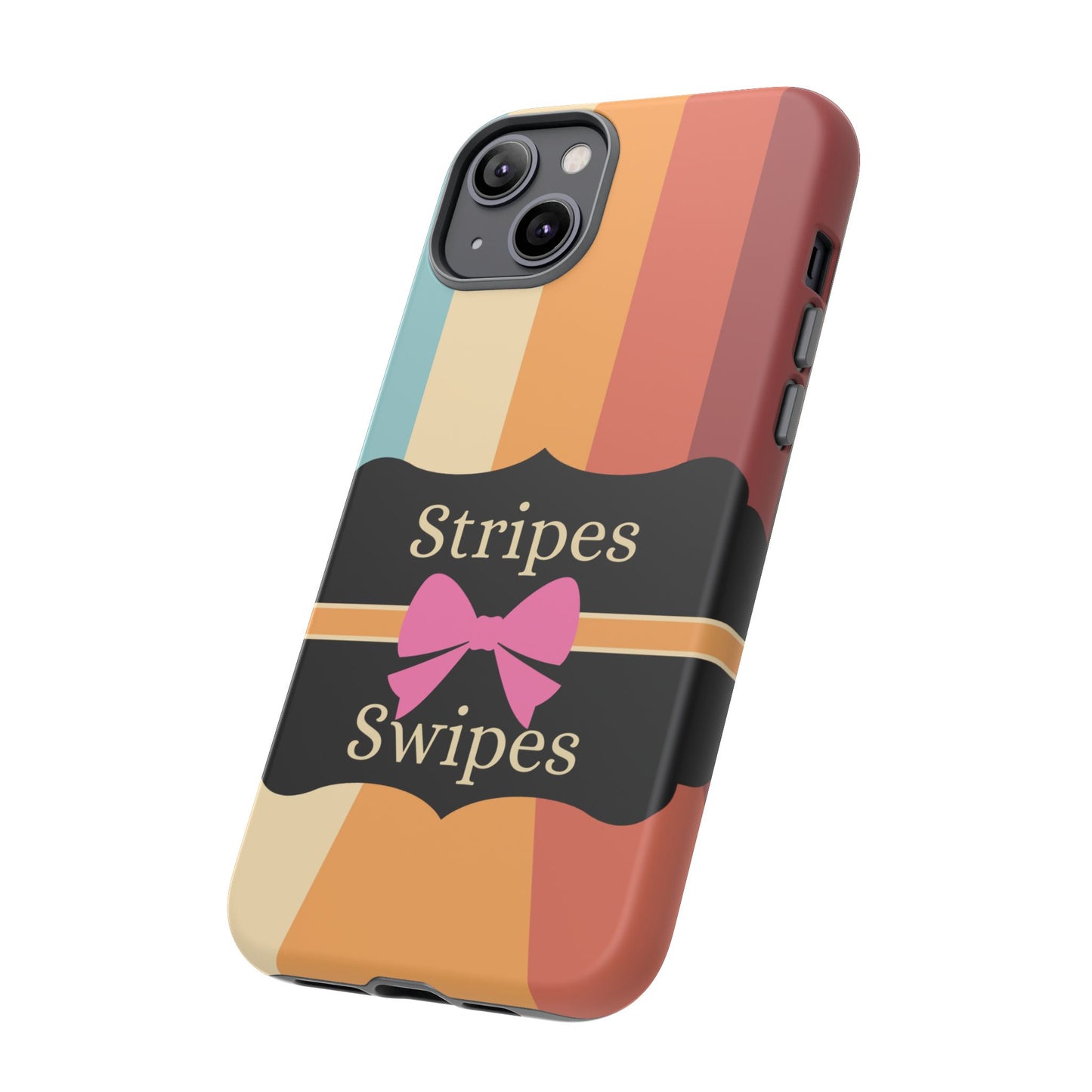 Phone Case iPhone 16/15/14 - Wall/Floor Stripes & Swipes Tough Case