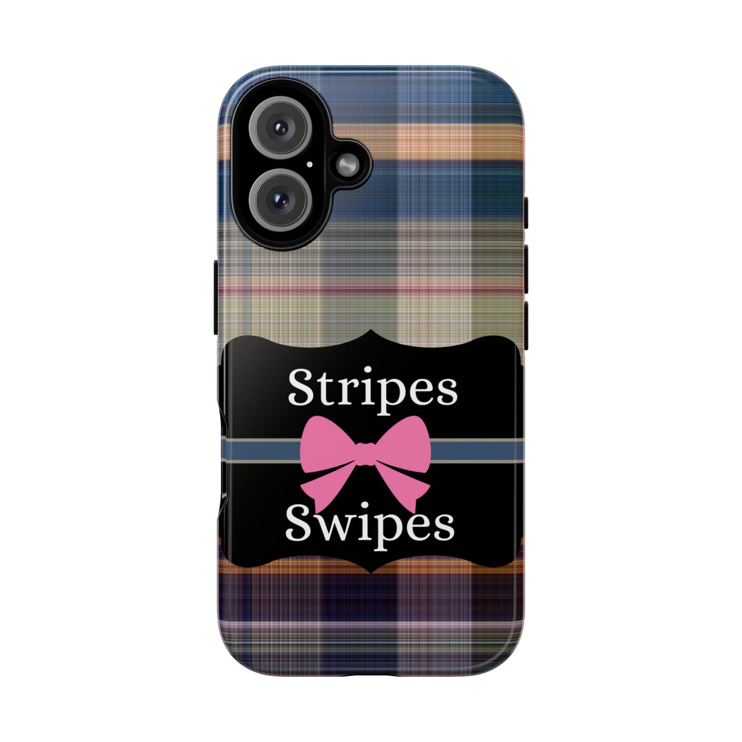 Phone Case iPhone 16/15/14 -Stripes & Swipes Tough Case