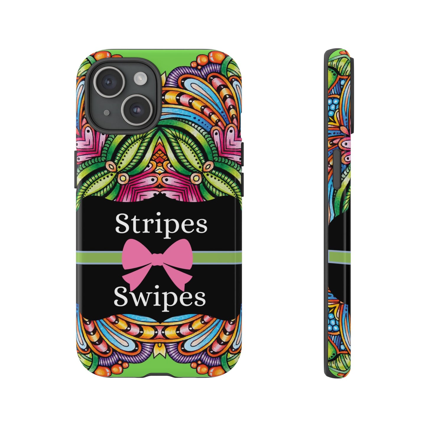 Phone Case iPhone 16/15/14 - Flower Child Stripes & Swipes Tough Case