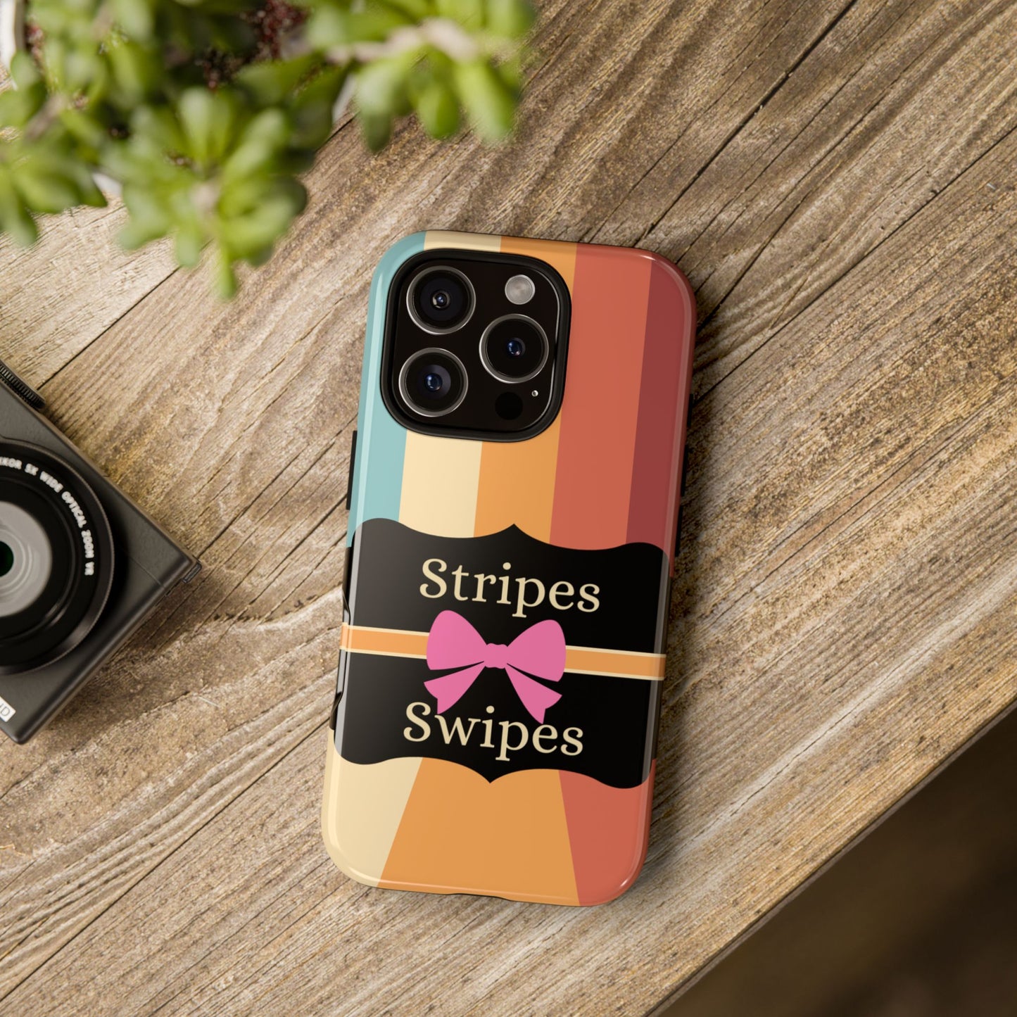 Phone Case iPhone 16/15/14 - Wall/Floor Stripes & Swipes Tough Case