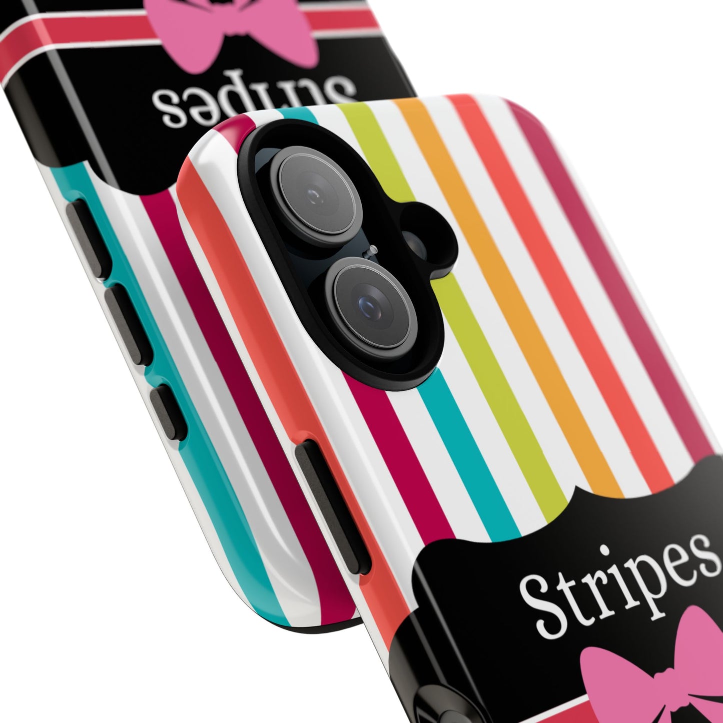 Phone Case iPhone 16/15/14 - Lollipop Stripes & Swipes Tough Case