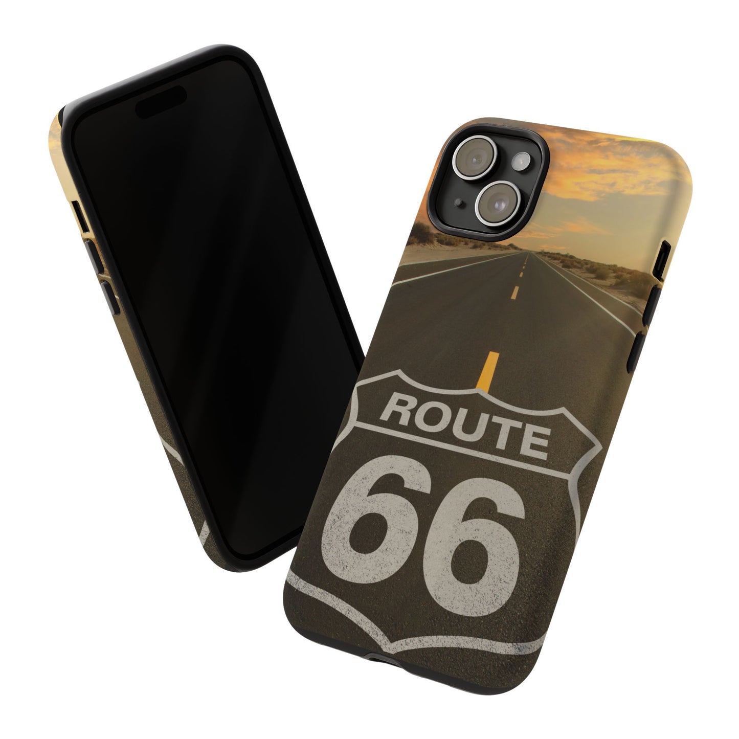 Phone Case iPhone 16/15/14 - Vintage Route 66 Tough Case