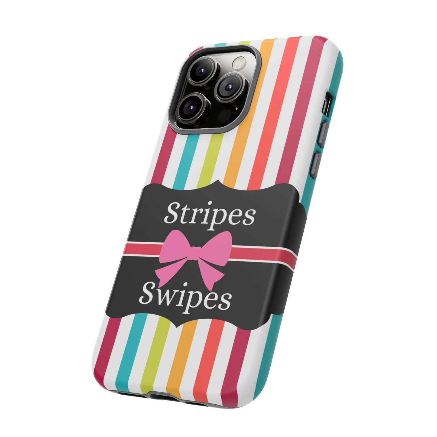 Phone Case iPhone 16/15/14 - Lollipop Stripes & Swipes Tough Case