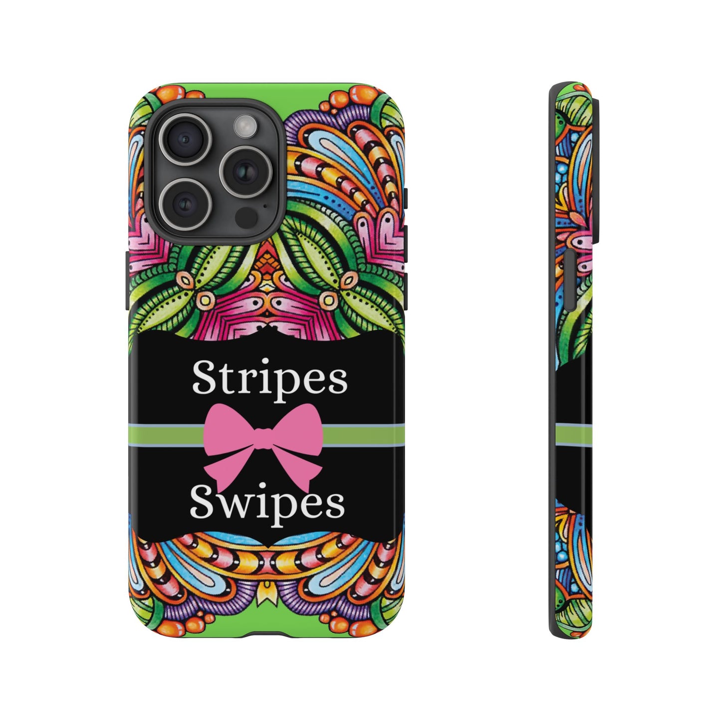 Phone Case iPhone 16/15/14 - Flower Child Stripes & Swipes Tough Case