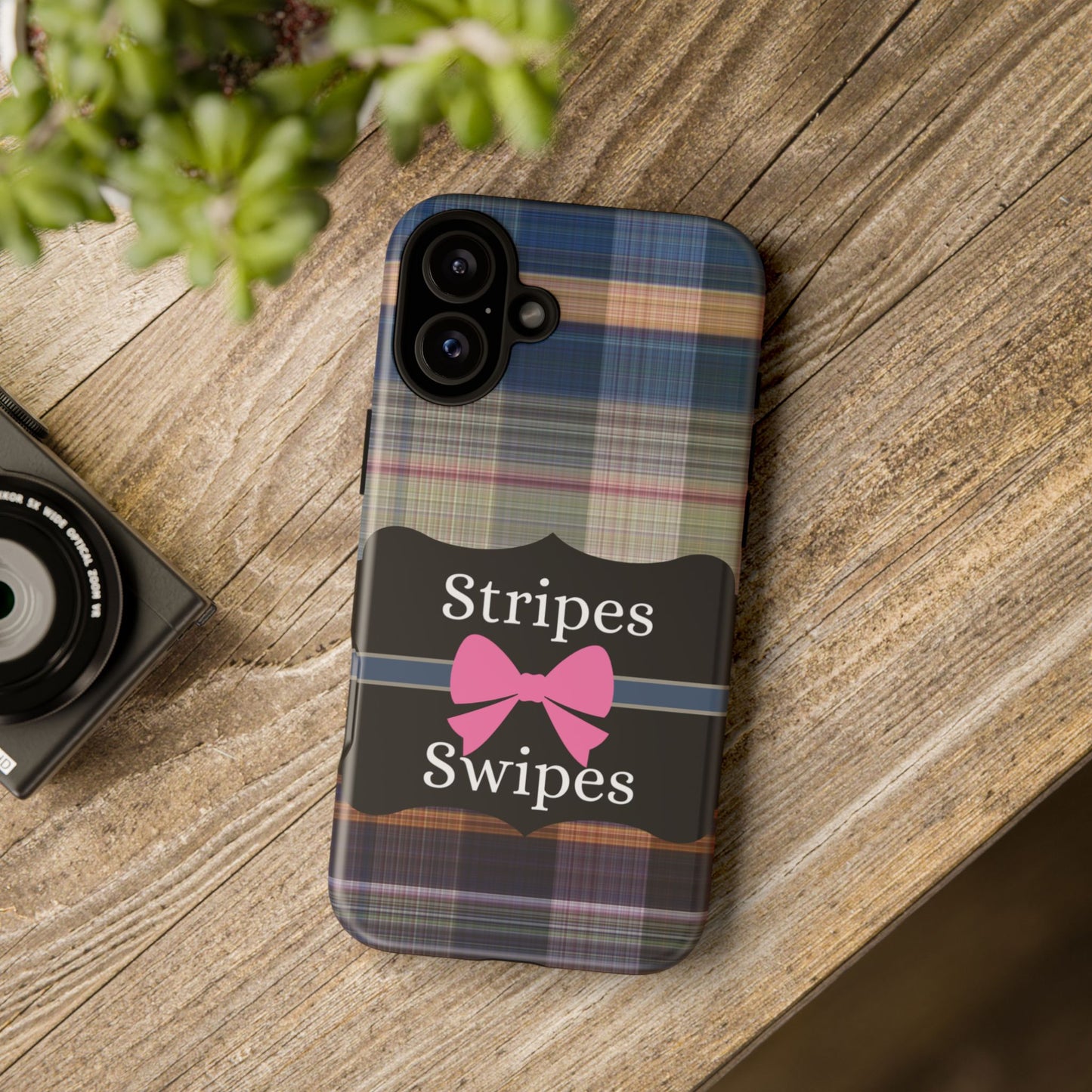 Phone Case iPhone 16/15/14 -Stripes & Swipes Tough Case