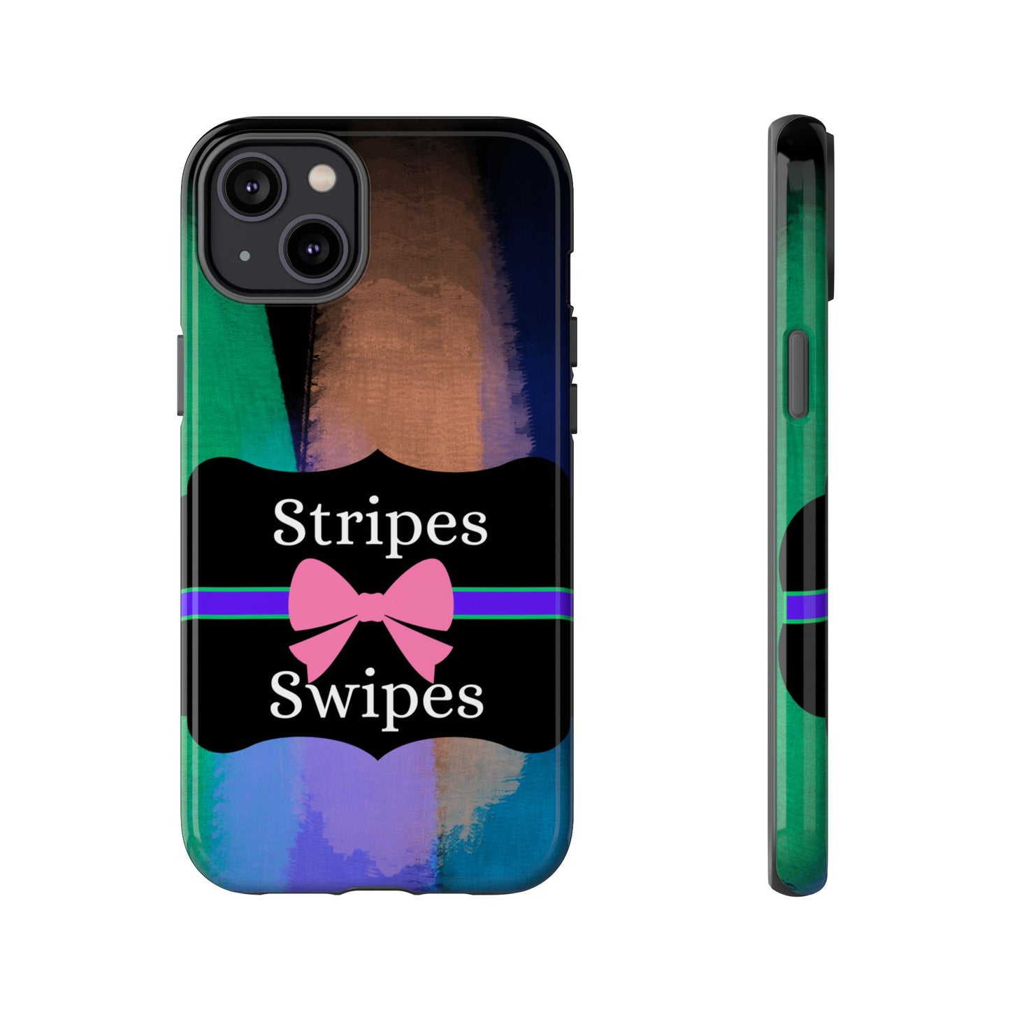 Phone Case iPhone 16/15/14 - Brushed Stripes & Swipes Tough Case