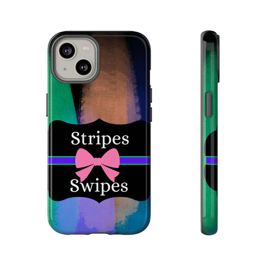 Phone Case iPhone 16/15/14 - Brushed Stripes & Swipes Tough Case