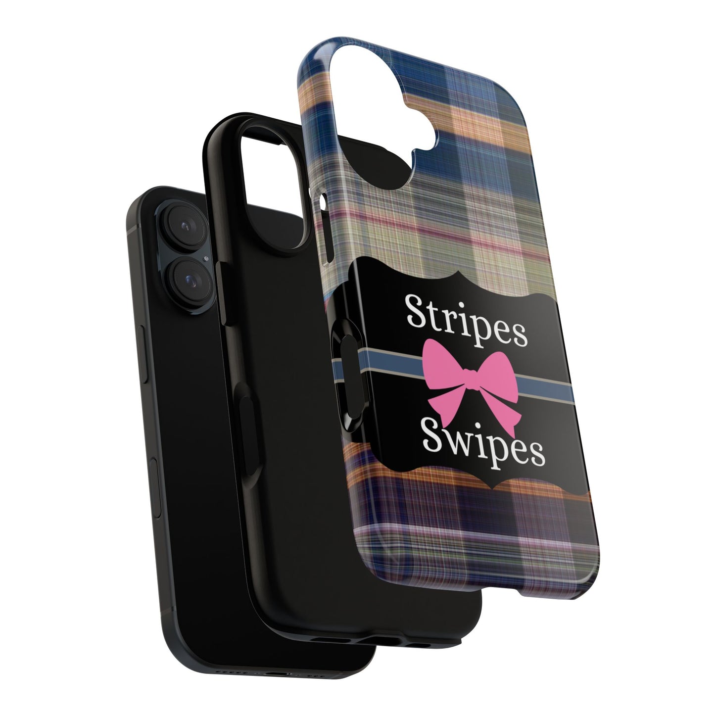 Phone Case iPhone 16/15/14 -Stripes & Swipes Tough Case