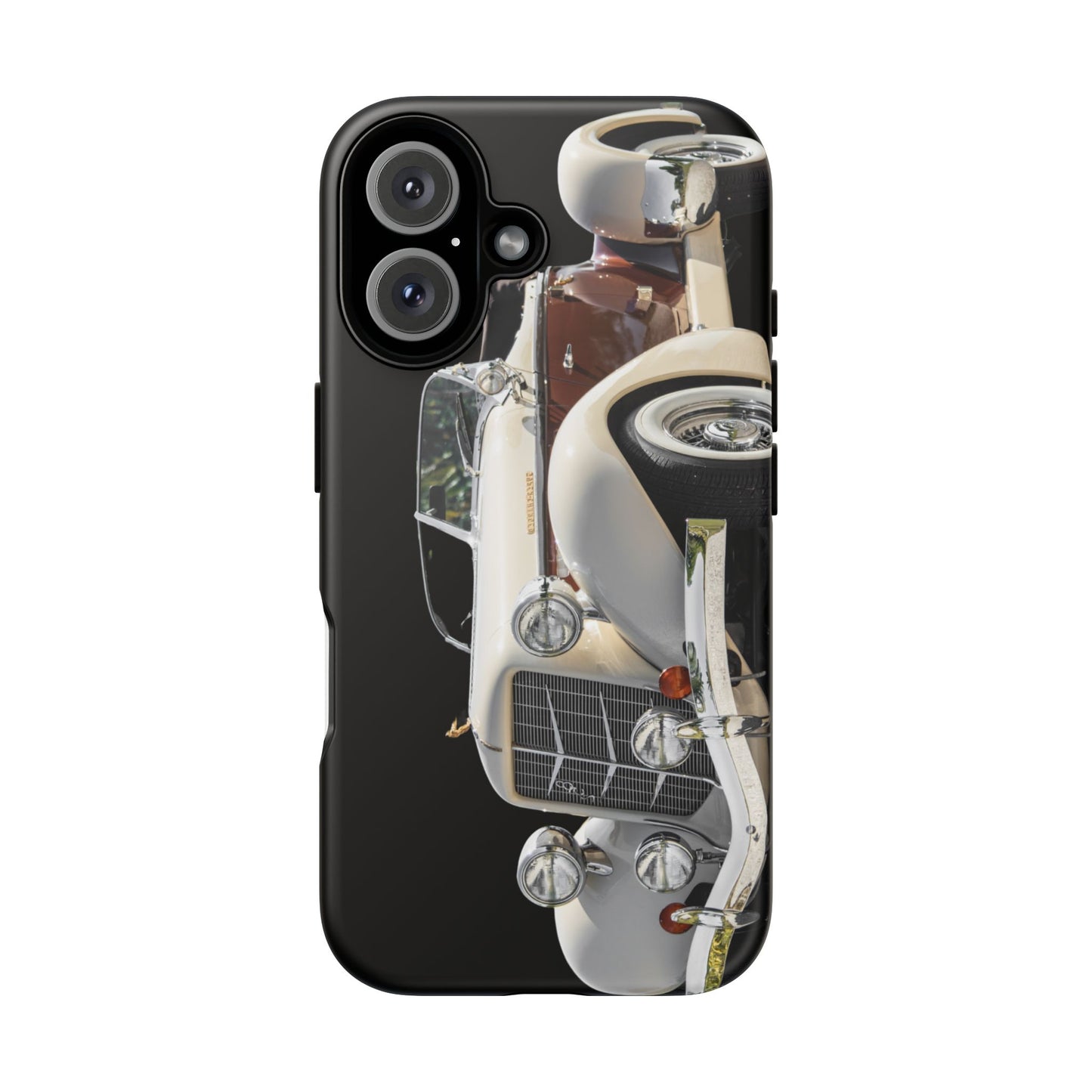 Phone Case iPhone 16/15/14 - Beige Vintage Car Tough Case