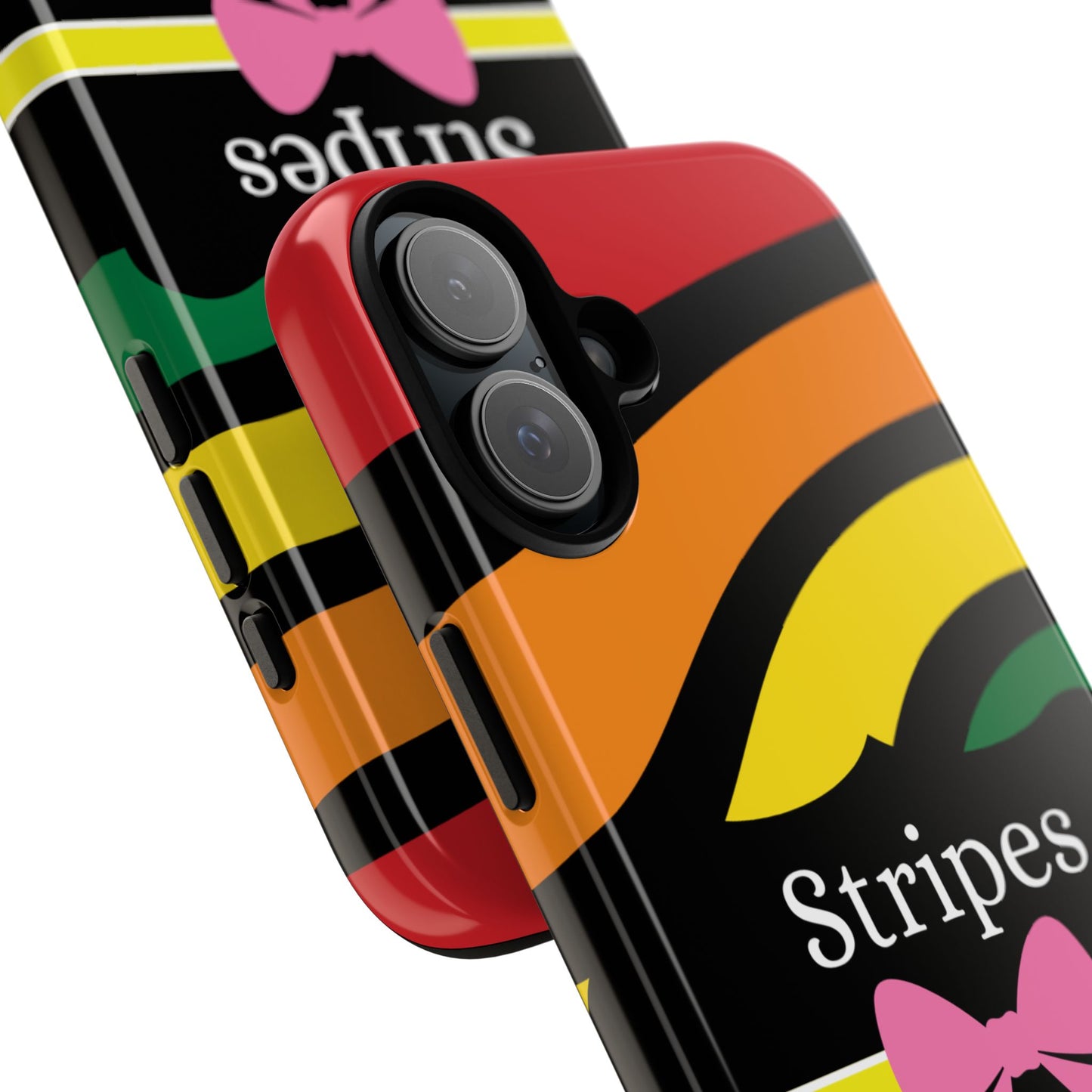 Phone Case iPhone 16/15/14 - Wavy Vivid Stripes & Swipes Tough Case