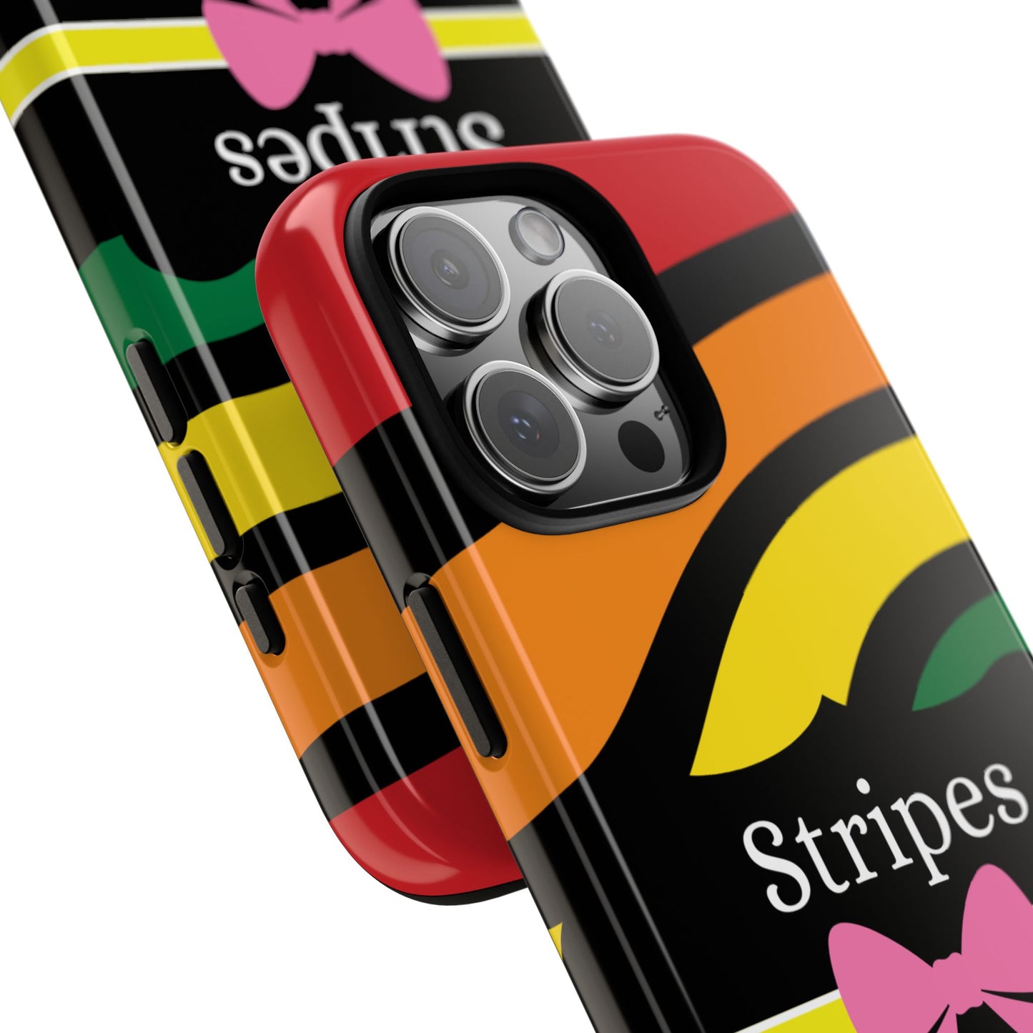 Phone Case iPhone 16/15/14 - Wavy Vivid Stripes & Swipes Tough Case