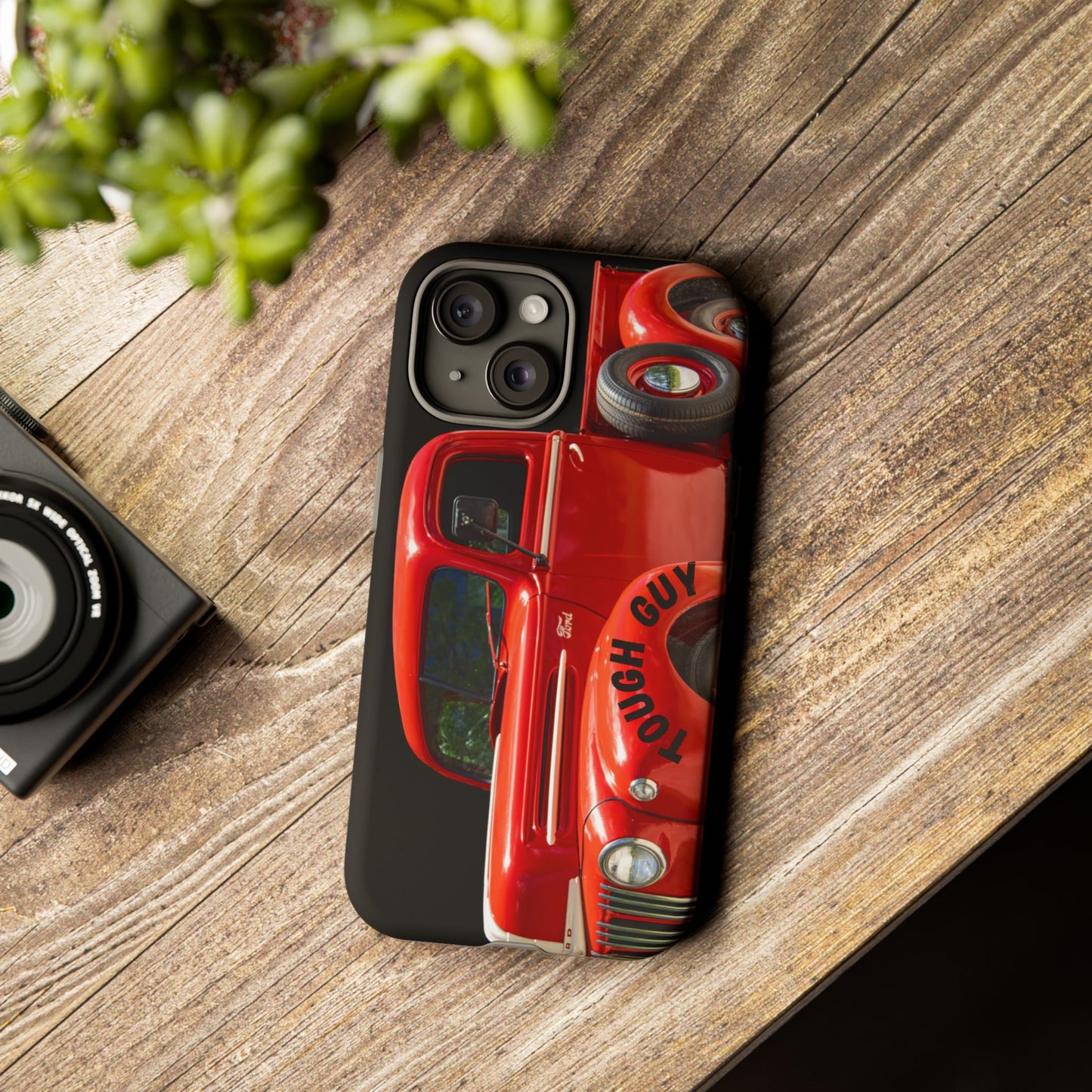 Phone Case iPhone 16/15/14 - Tough Guy Vintage Red Truck Tough Case