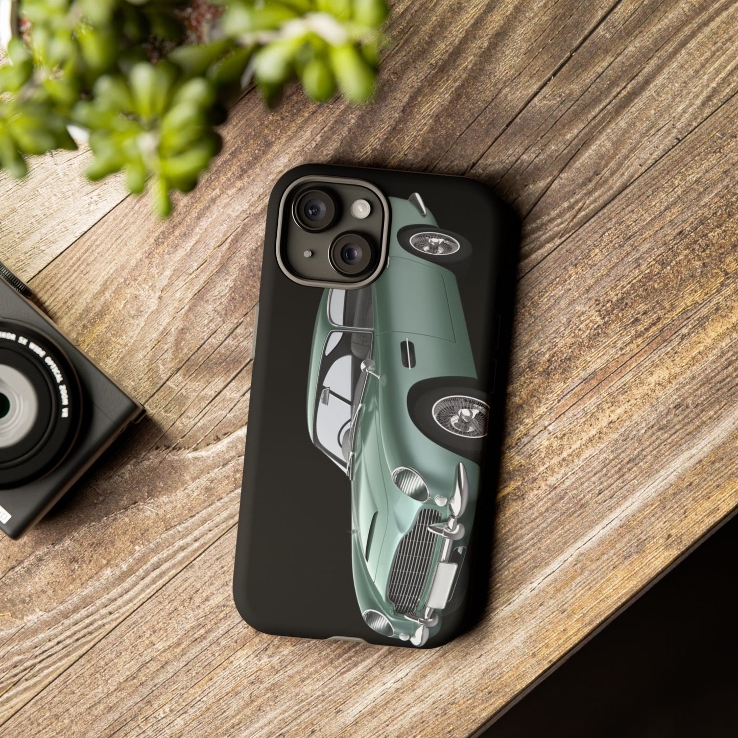 Phone Case iPhone 16/15/14 - Vintage Green Car Tough Case