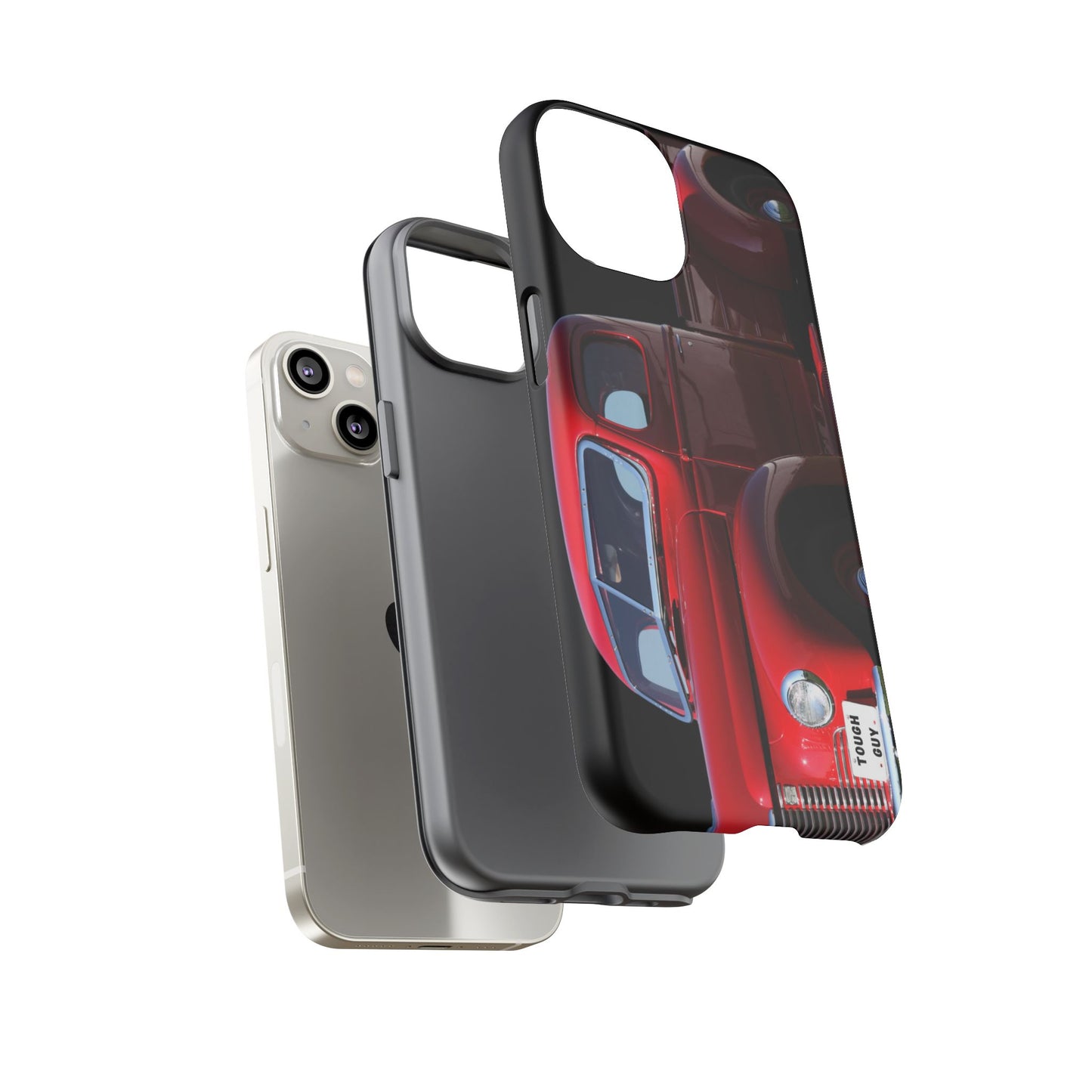 Phone Case iPhone 16/15/14 - Tough Guy Vintage Red Truck Tough Case