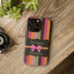 Phone Case iPhone 16/15/14 - Brown/Green Stripes & Swipes Tough Case