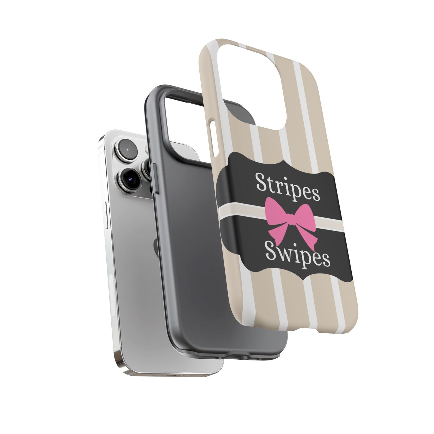 Phone Case iPhone 16/15/14 - Stripes & Swipes Tough Case