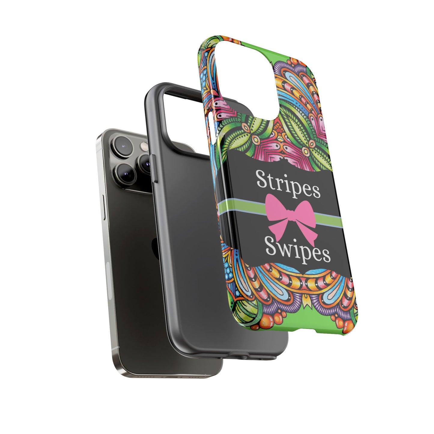 Phone Case iPhone 16/15/14 - Flower Child Stripes & Swipes Tough Case