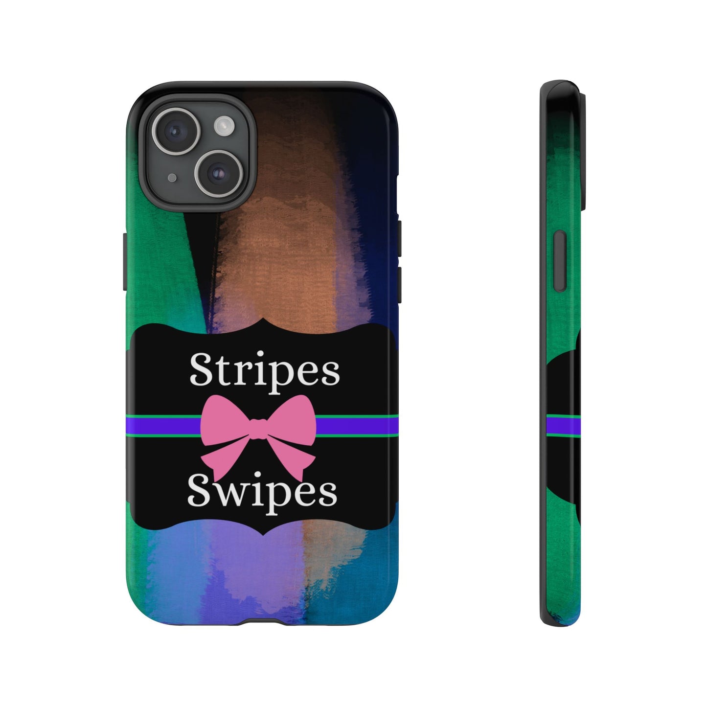 Phone Case iPhone 16/15/14 - Brushed Stripes & Swipes Tough Case