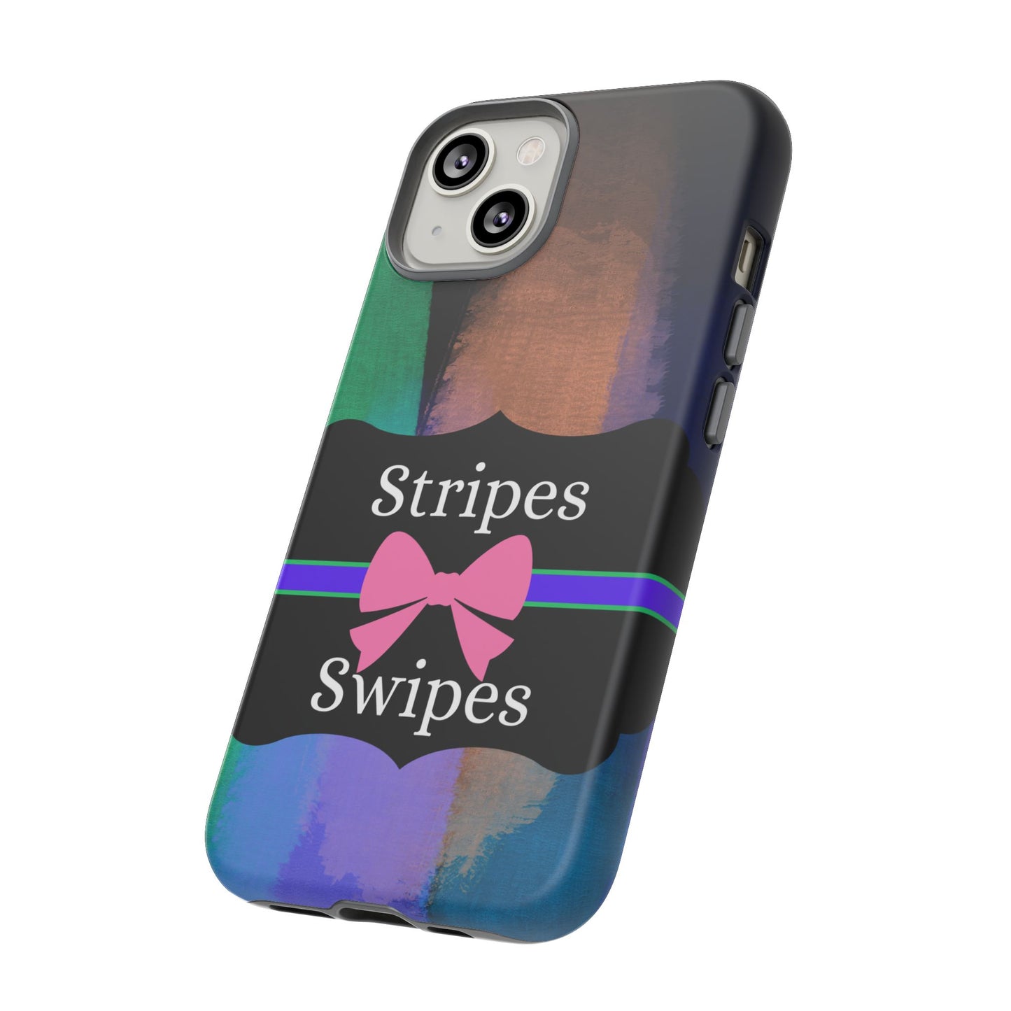 Phone Case iPhone 16/15/14 - Brushed Stripes & Swipes Tough Case