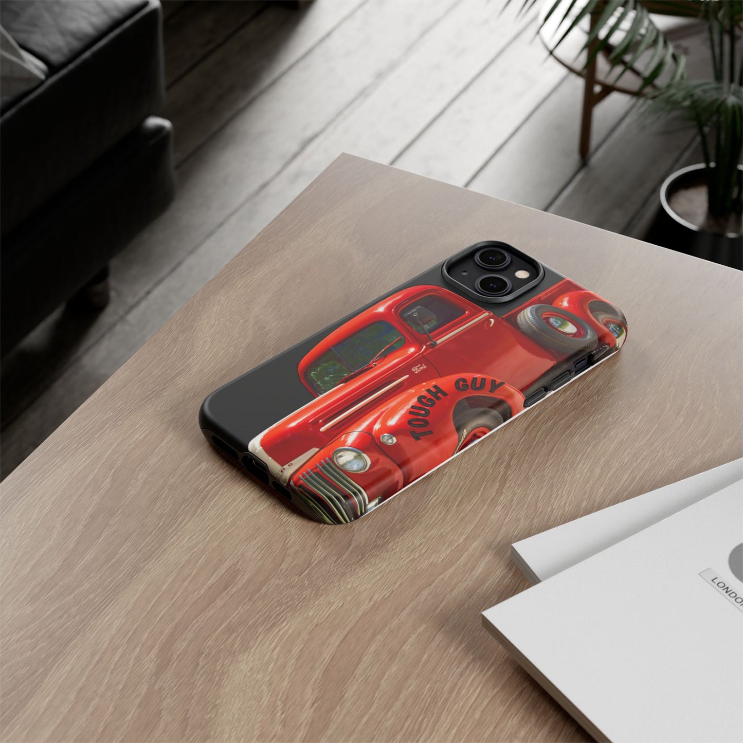 Phone Case iPhone 16/15/14 - Tough Guy Vintage Red Truck Tough Case