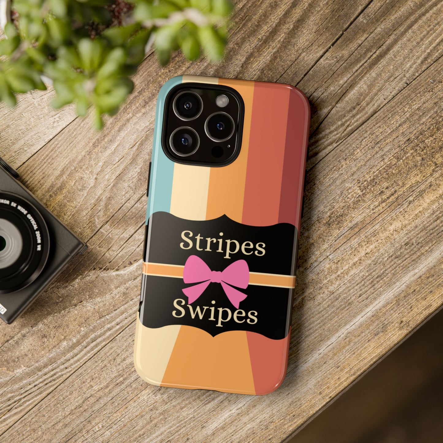 Phone Case iPhone 16/15/14 - Wall/Floor Stripes & Swipes Tough Case