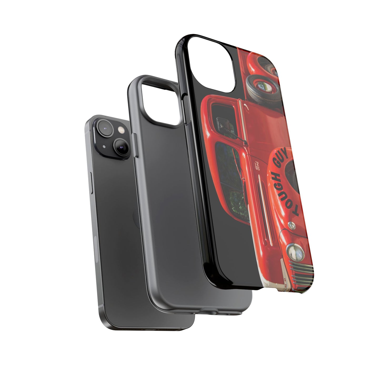 Phone Case iPhone 16/15/14 - Tough Guy Vintage Red Truck Tough Case