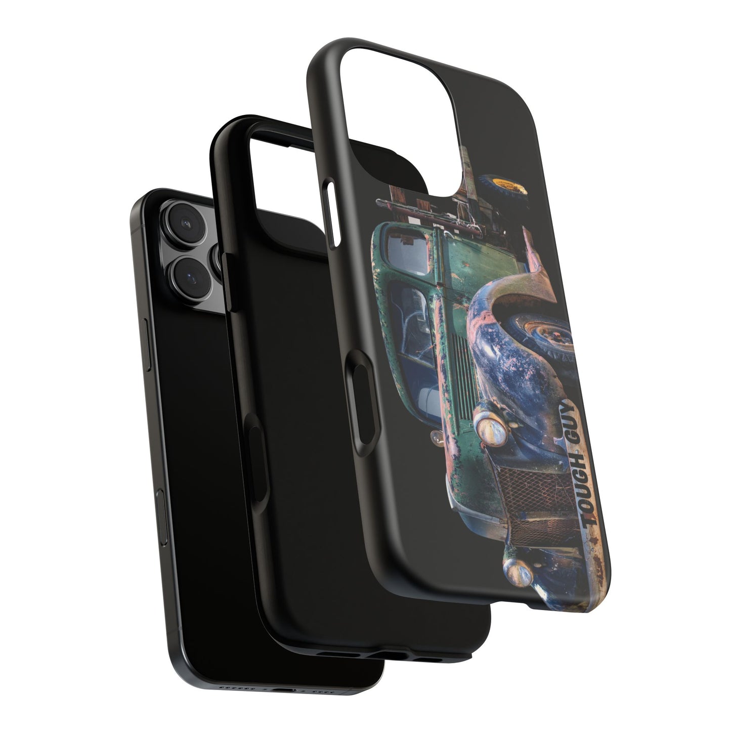 Phone Case iPhone 16/15/14 - Tough Guy Green Blue Truck Tough Case