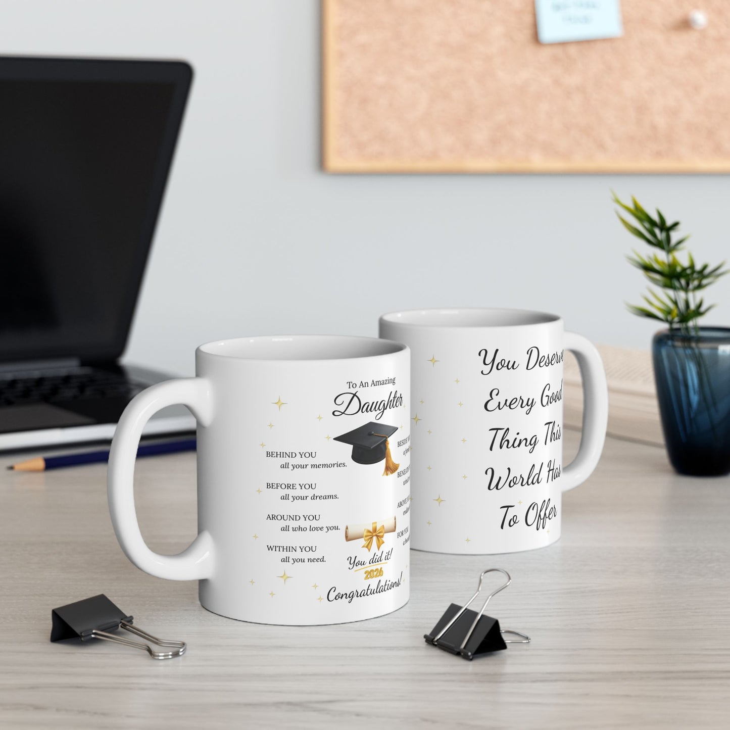Graduation Gift for Daughter Mug – Class of 2026 Inspirational Keepsake Coffee Cup Ceramic 11oz