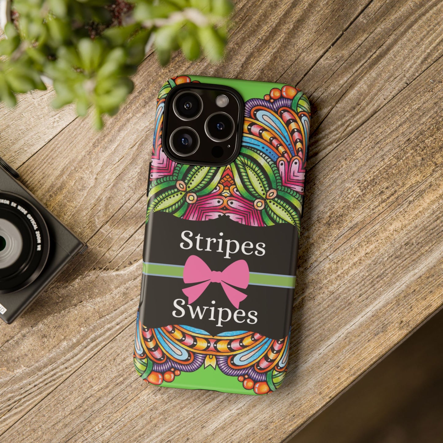 Phone Case iPhone 16/15/14 - Flower Child Stripes & Swipes Tough Case