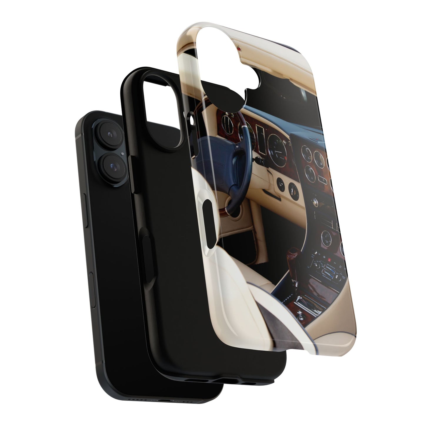 Phone Case iPhone 16/15/14 - Luxury Car Interior Tough Case