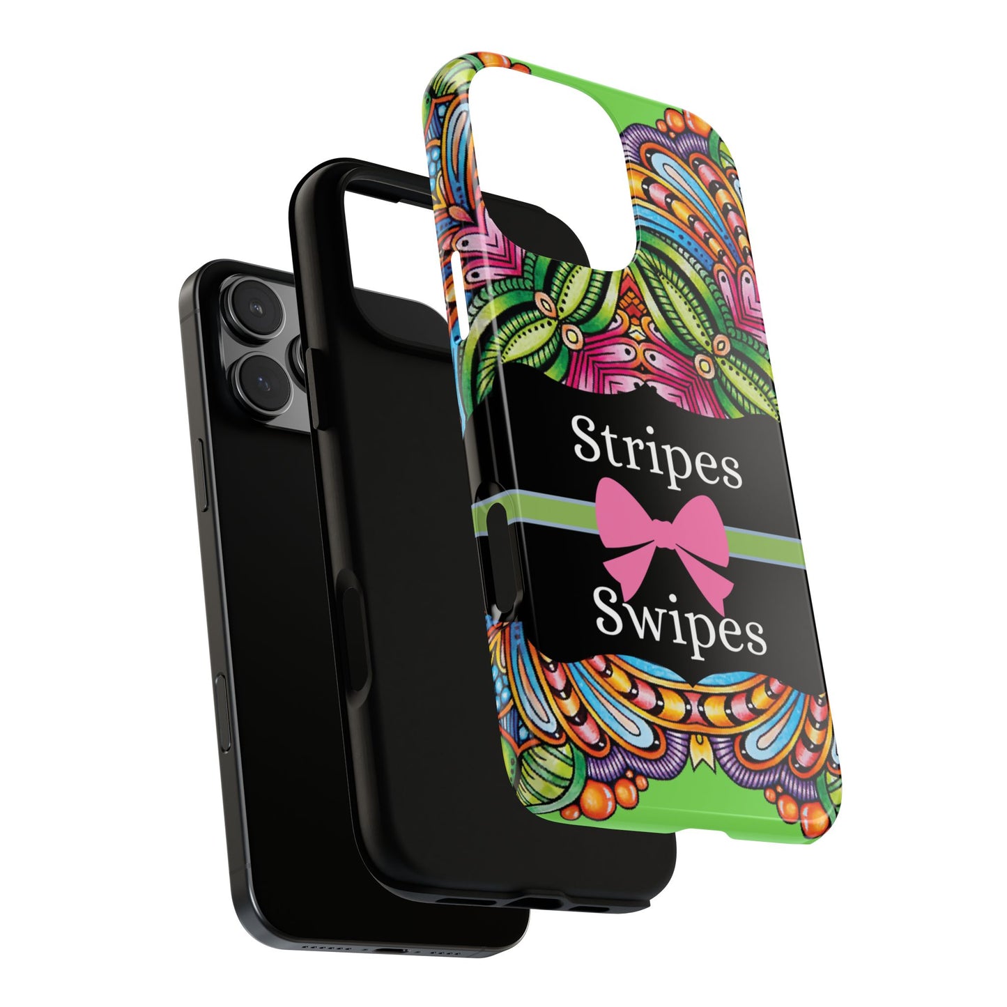 Phone Case iPhone 16/15/14 - Flower Child Stripes & Swipes Tough Case