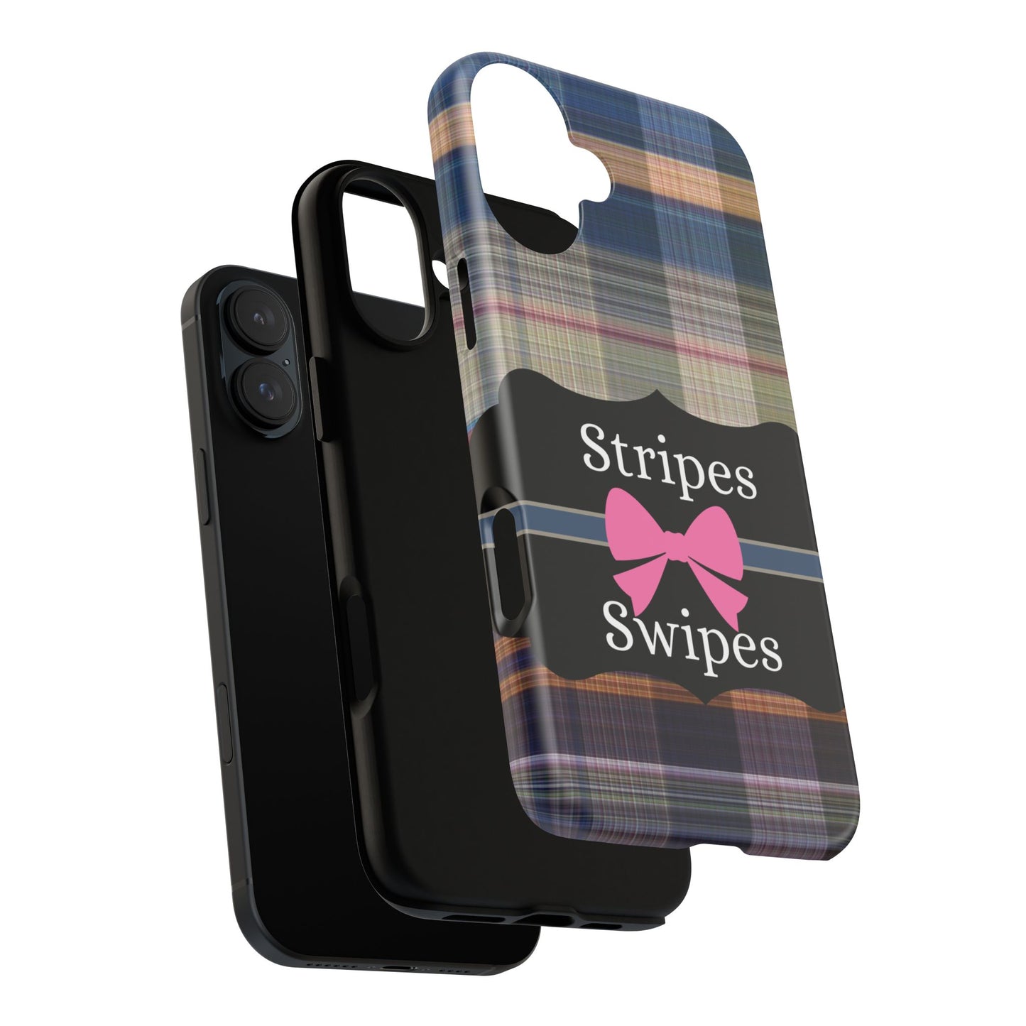 Phone Case iPhone 16/15/14 -Stripes & Swipes Tough Case