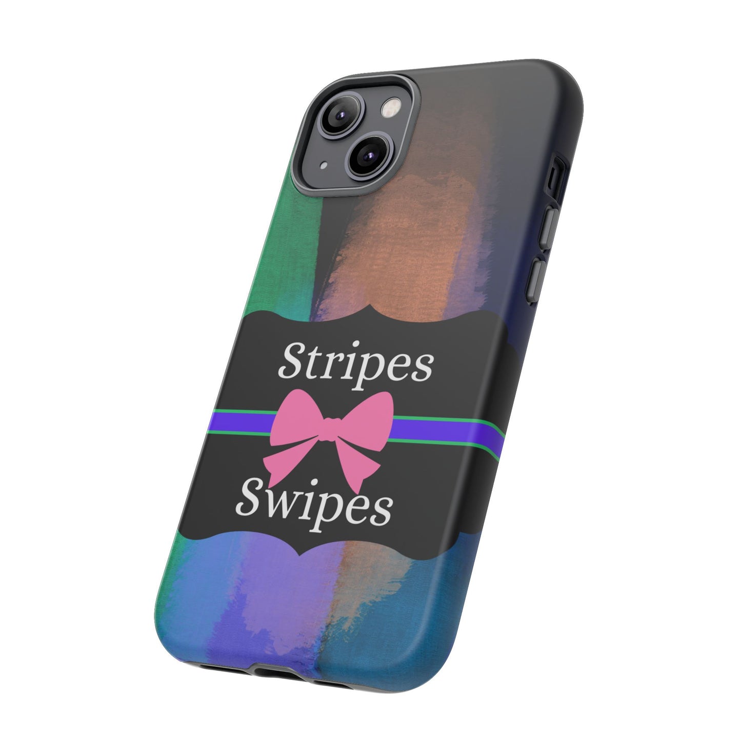 Phone Case iPhone 16/15/14 - Brushed Stripes & Swipes Tough Case