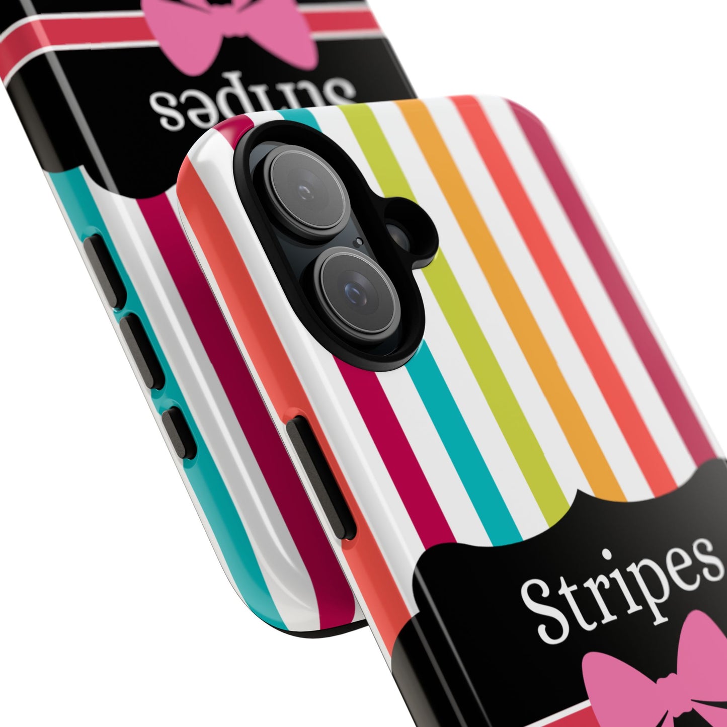 Phone Case iPhone 16/15/14 - Lollipop Stripes & Swipes Tough Case