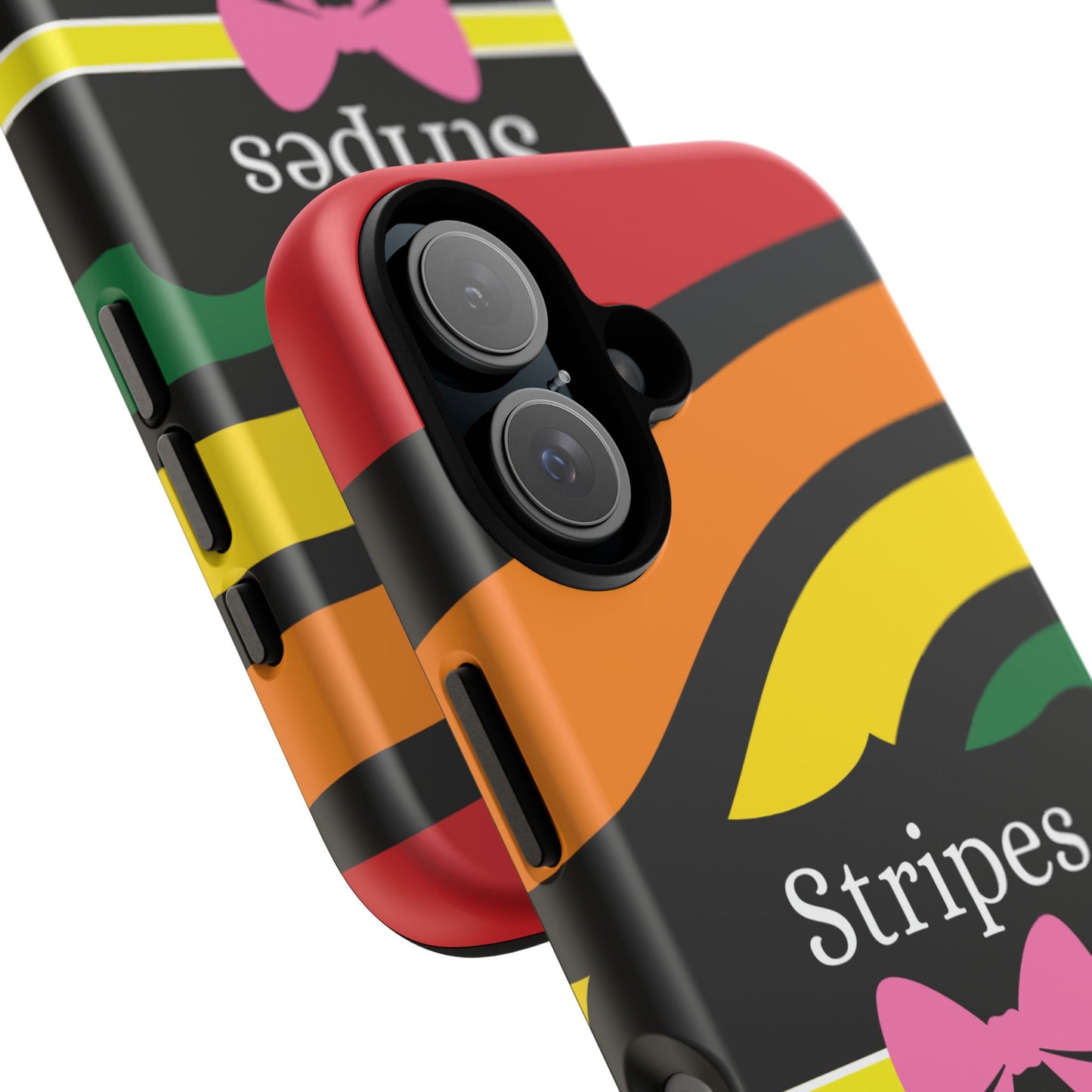 Phone Case iPhone 16/15/14 - Wavy Vivid Stripes & Swipes Tough Case