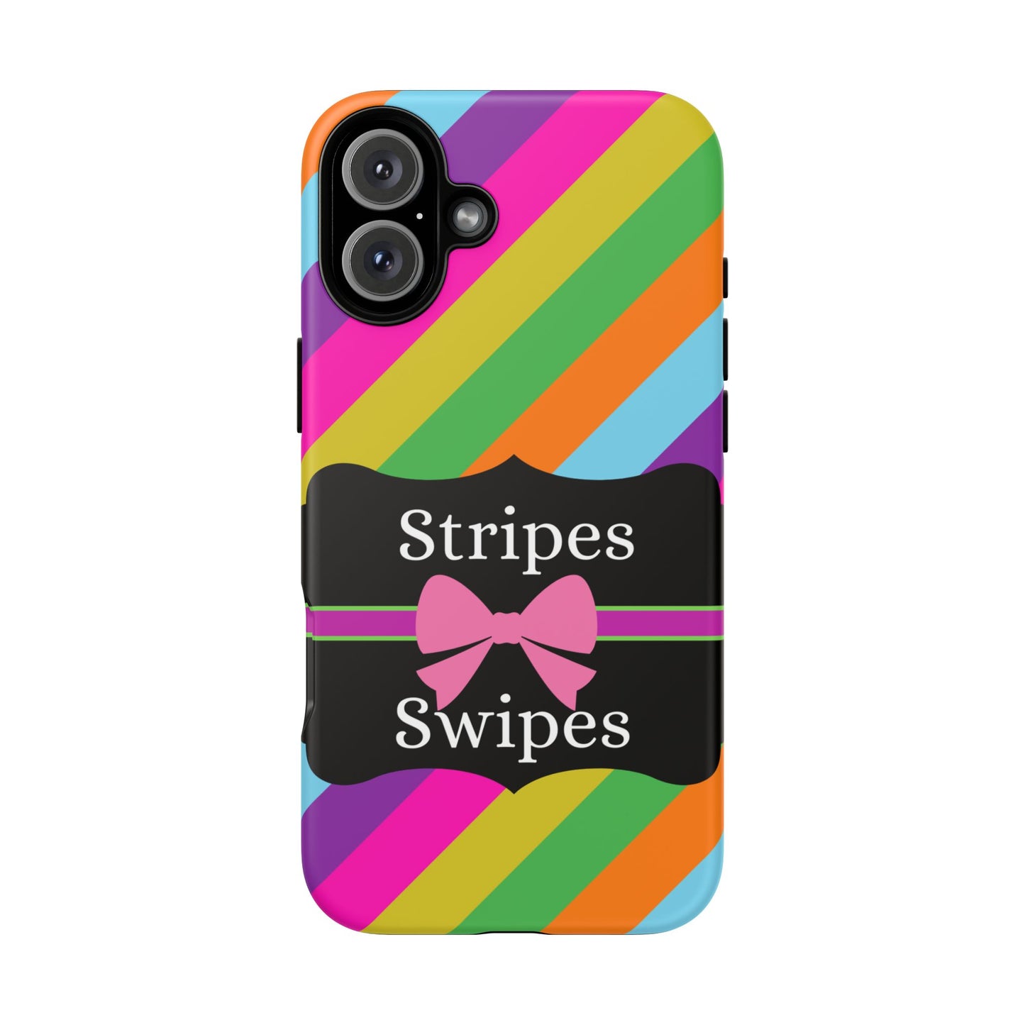 Phone Case iPhone 16/15/14 - Diagonal Vivid Stripes & Swipes Tough Case