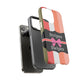 Phone Case iPhone 16/15/14 - Peachy Stripes & Swipes Tough Case