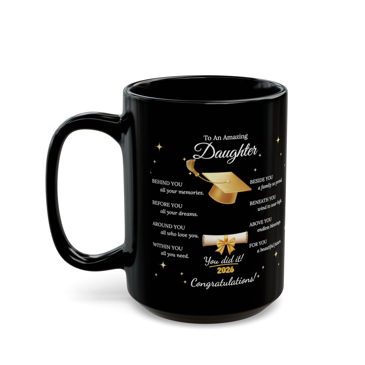 Graduation Gift for Daughter Mug – Class of 2026 Inspirational Keepsake Coffee Cup Ceramic 15oz