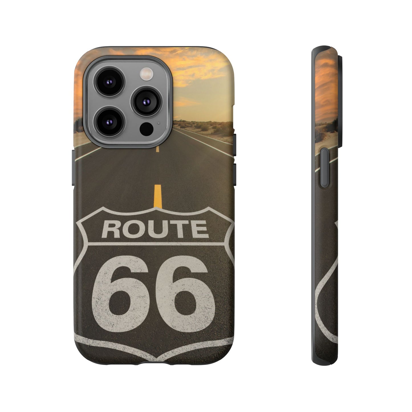 Phone Case iPhone 16/15/14 - Vintage Route 66 Tough Case