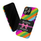 Phone Case iPhone 16/15/14 - Diagonal Vivid Stripes & Swipes Tough Case