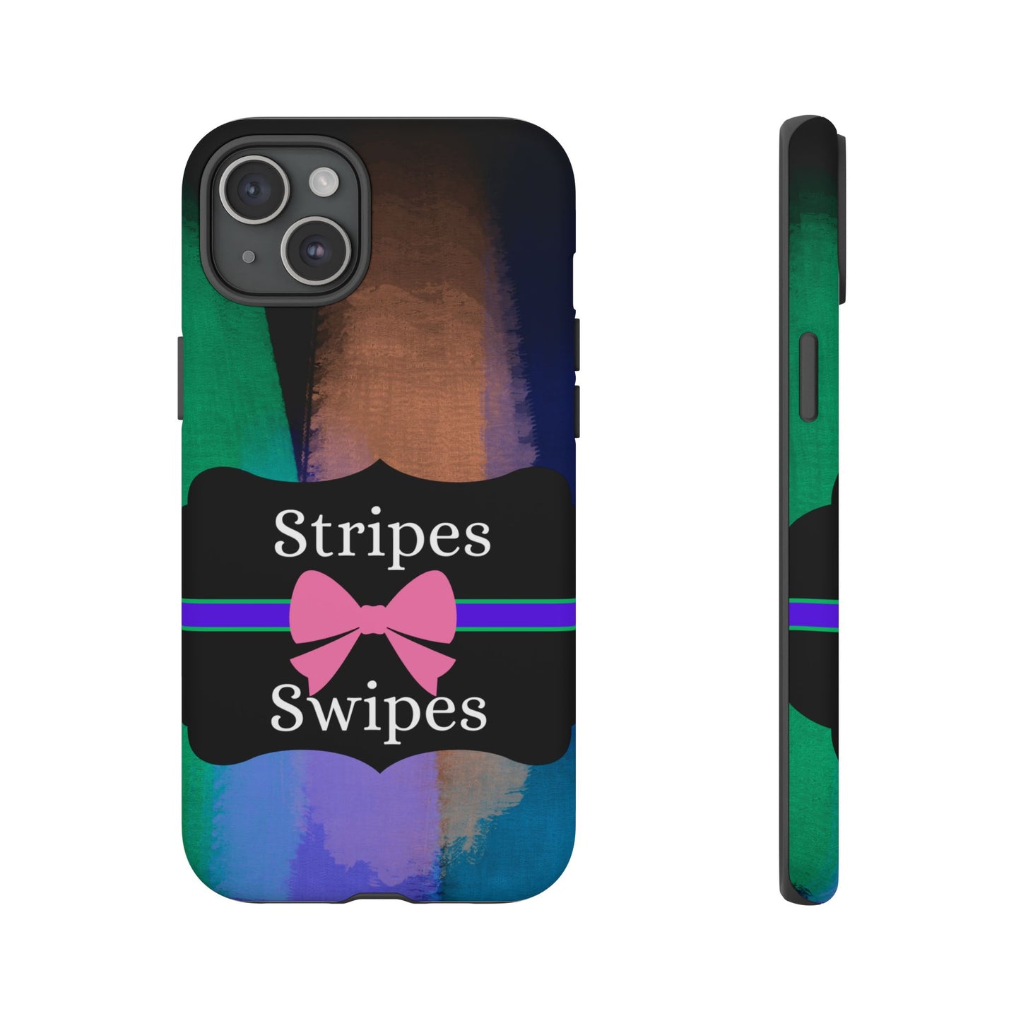 Phone Case iPhone 16/15/14 - Brushed Stripes & Swipes Tough Case