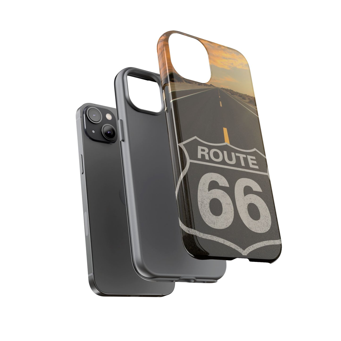 Phone Case iPhone 16/15/14 - Vintage Route 66 Tough Case