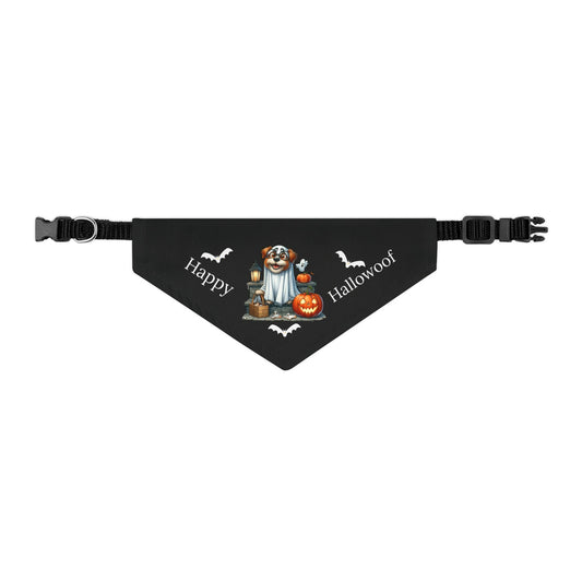 Happy "Hallowoof" - SMALL Pet Bandana Collar BLACK 05