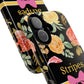 Phone Case iPhone 16/15/14 - Flowers Stripes & Swipes Tough Case