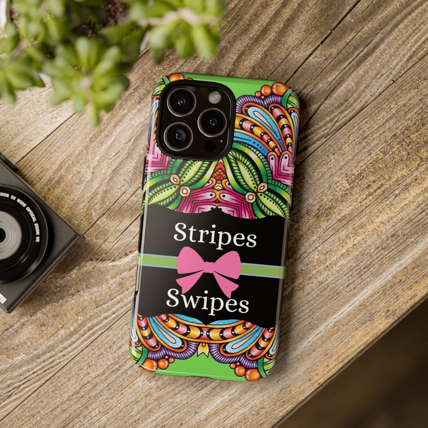 Phone Case iPhone 16/15/14 - Flower Child Stripes & Swipes Tough Case