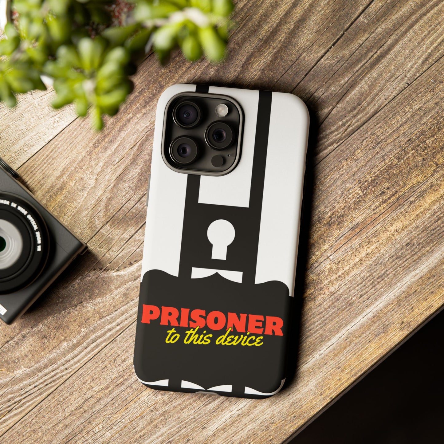 Phone Case iPhone 16/15/14 - Funny Prisoner to this Device Tough Case