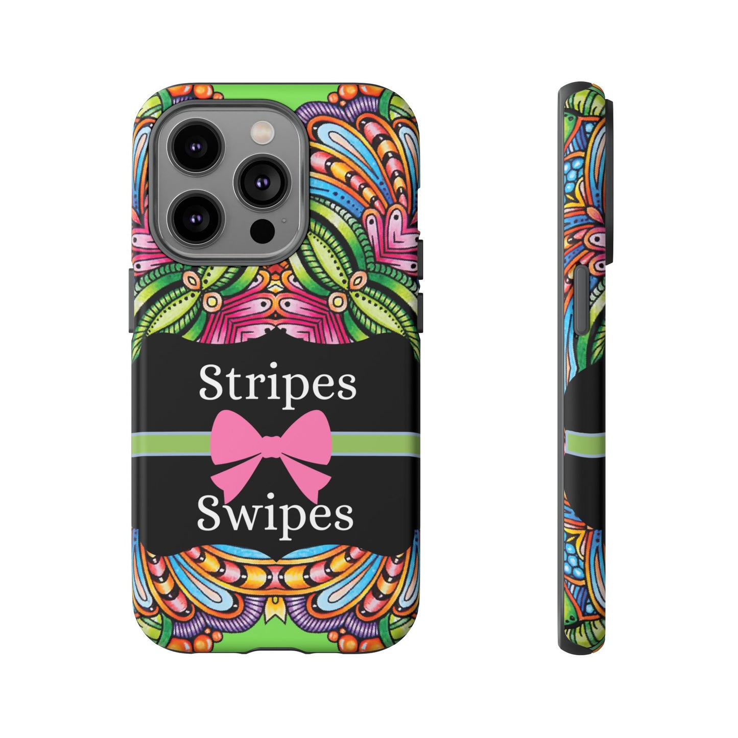 Phone Case iPhone 16/15/14 - Flower Child Stripes & Swipes Tough Case