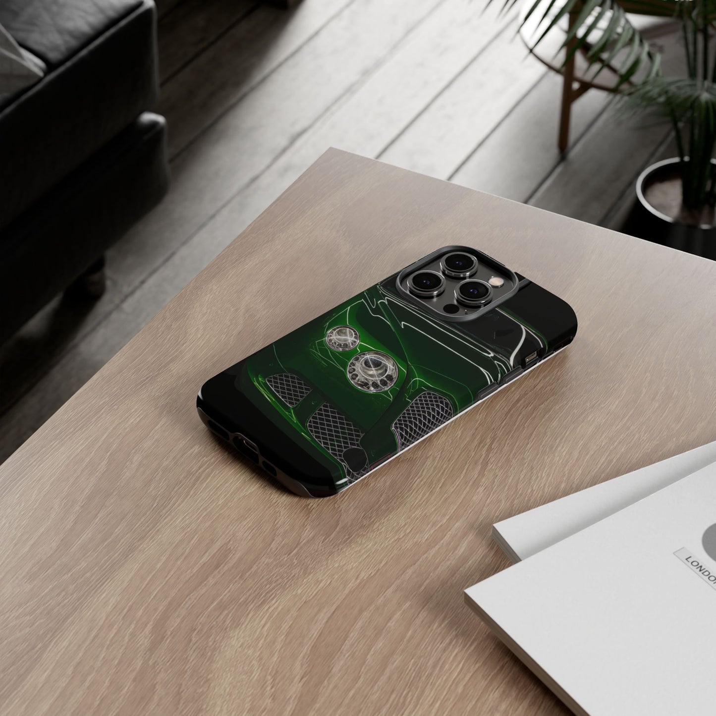 Phone Case iPhone 16/15/14 - Green Luxury Car Tough Case