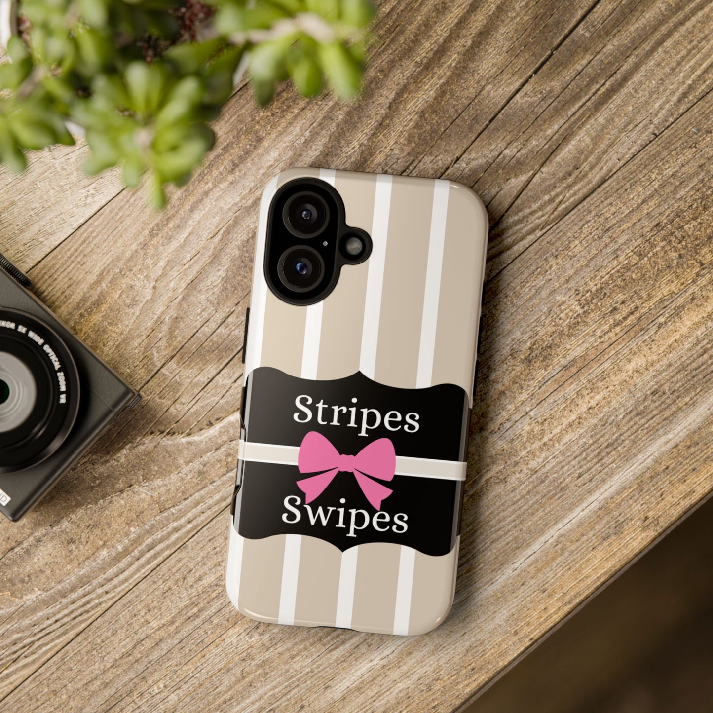 Phone Case iPhone 16/15/14 - Stripes & Swipes Tough Case