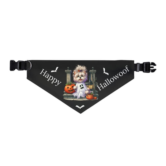 Happy "Hallowoof" - EXTRA LARGE Pet Bandana Collar BLACK 08